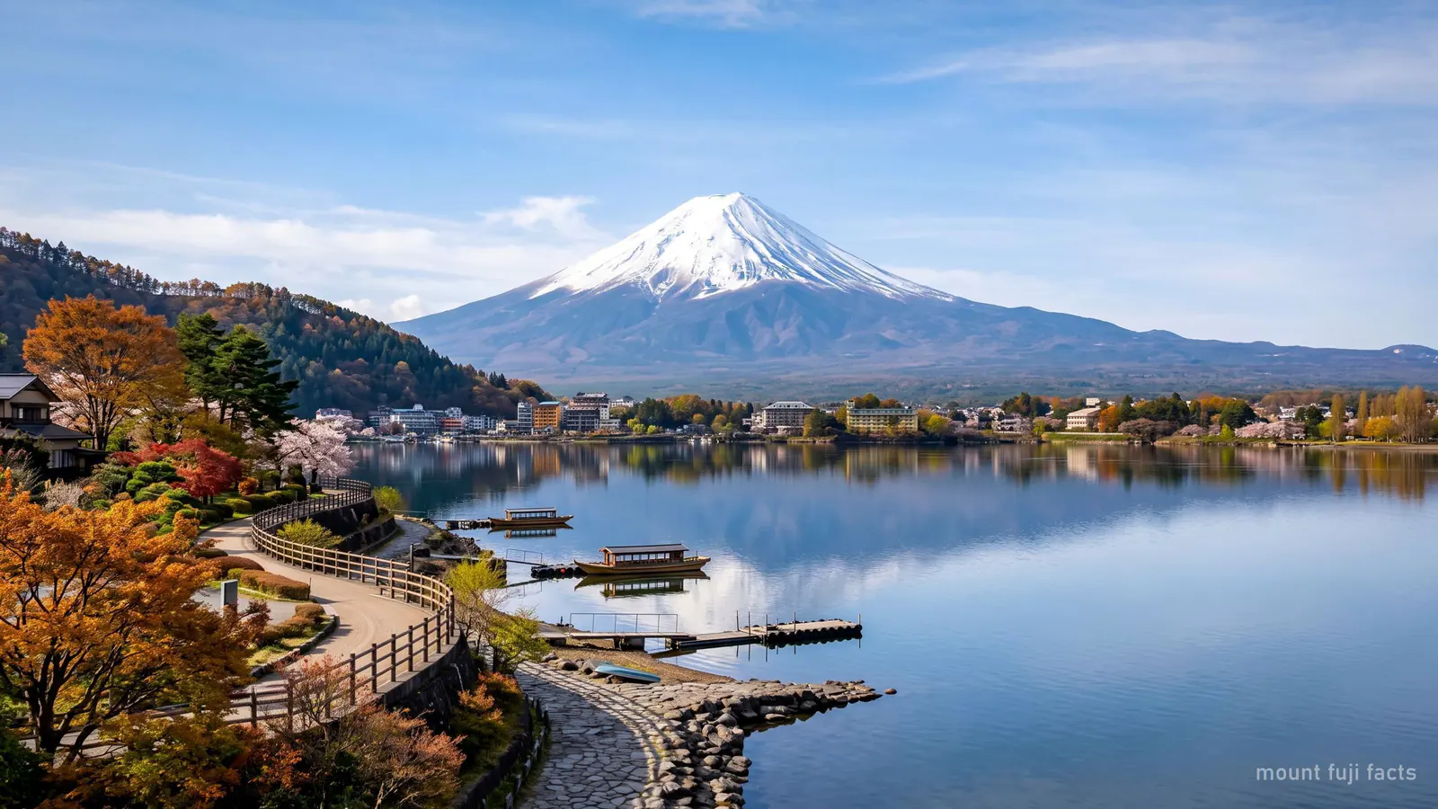 Mount Fuji's symmetrical volcanic cone rising above the clouds, seen from a distance